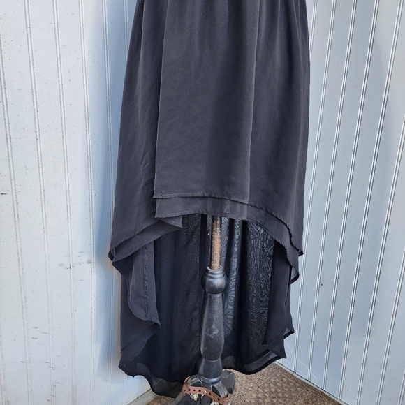 Forever 21 Dress Black Strapless Sequins  Hi Low Women Party Shiffon Size Small - Picture 7 of 15